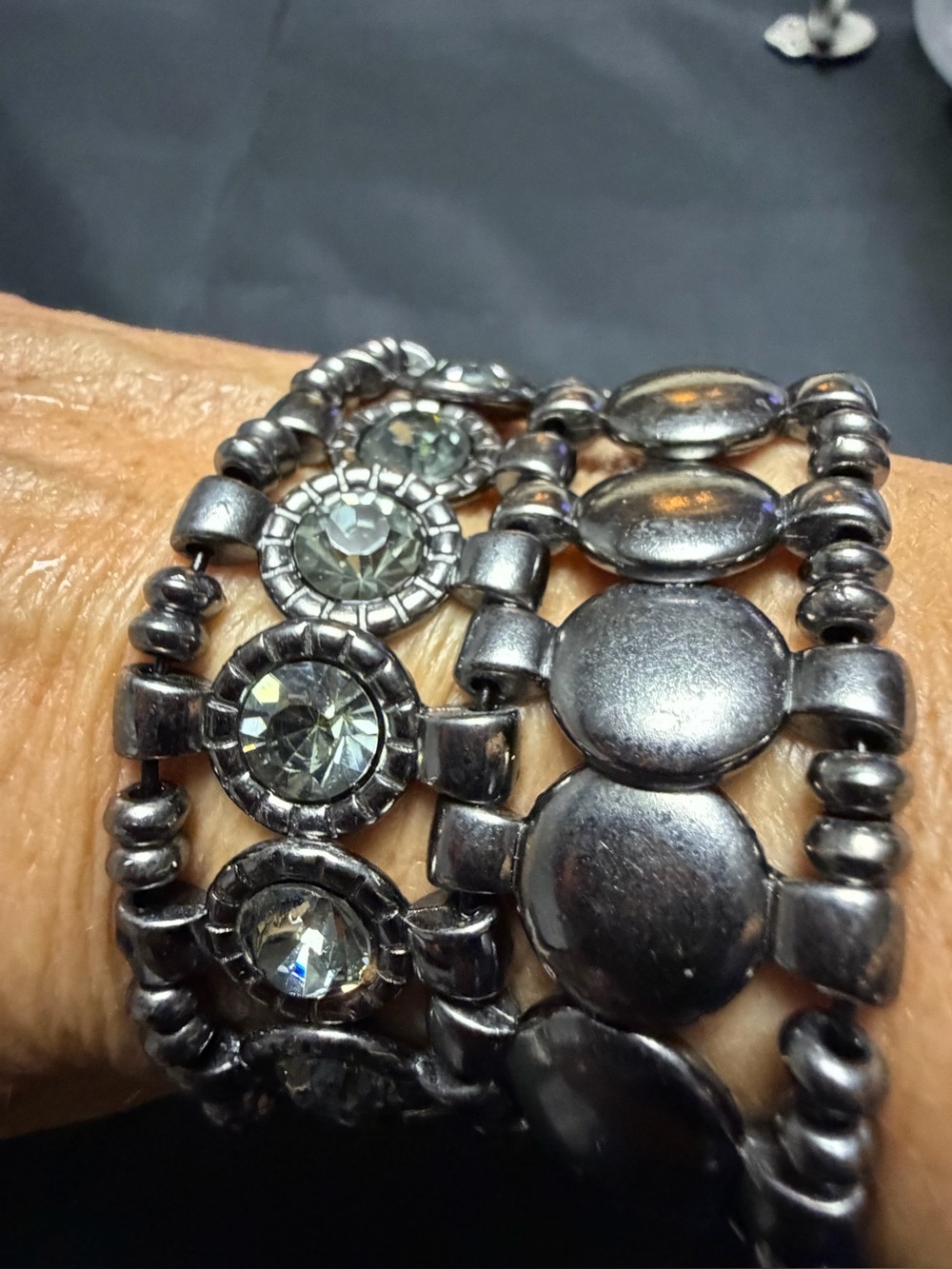 Park Lane Persuasion Bracelet Hematite Crystal Stretch Retired $125